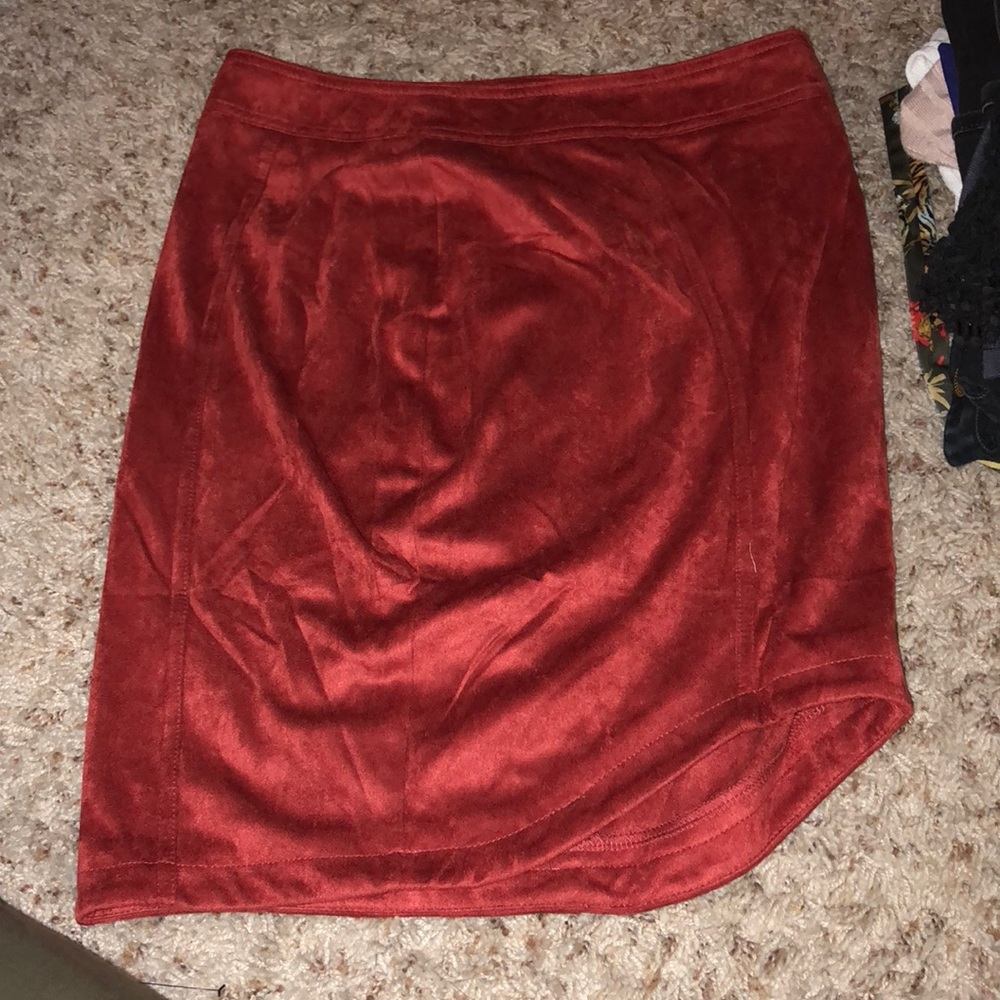 Suede brown/orange skirt